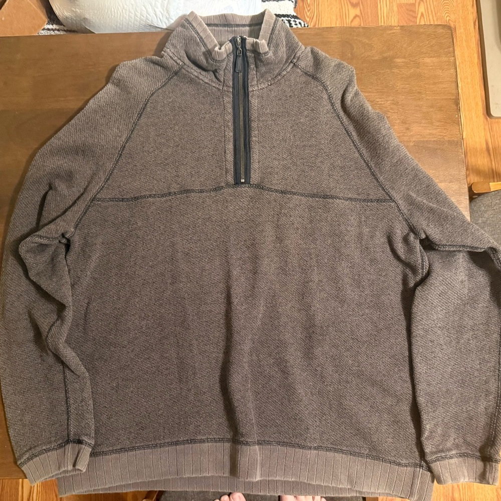 Carbon2Cobalt Men's Taupe Zip-Up Sweater